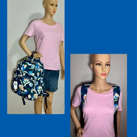 Vera Bradley Campus Backpack in Immersed Blooms NWT - Performance Twill - Picture 6 of 13